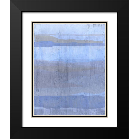 Blue Abstract  V Black Modern Wood Framed Art Print with Double Matting by Wiley, Marta