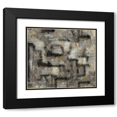 Crackle Brown White Black Modern Wood Framed Art Print with Double Matting by Wiley, Marta