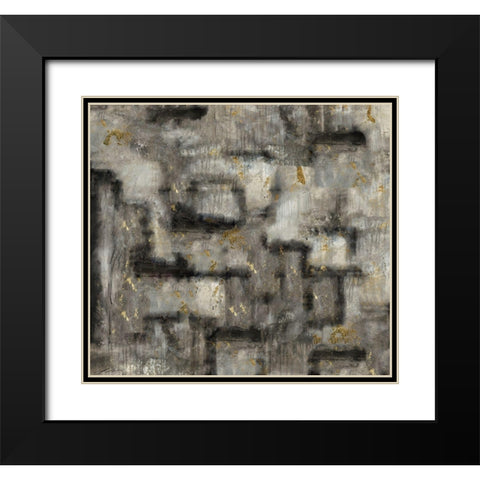 Crackle Brown White Black Modern Wood Framed Art Print with Double Matting by Wiley, Marta