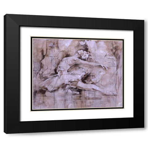 Ballerina - Light Black Modern Wood Framed Art Print with Double Matting by Wiley, Marta