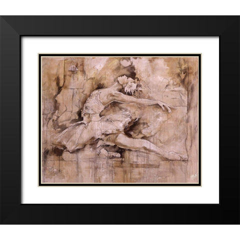 Balerina - Dark Black Modern Wood Framed Art Print with Double Matting by Wiley, Marta