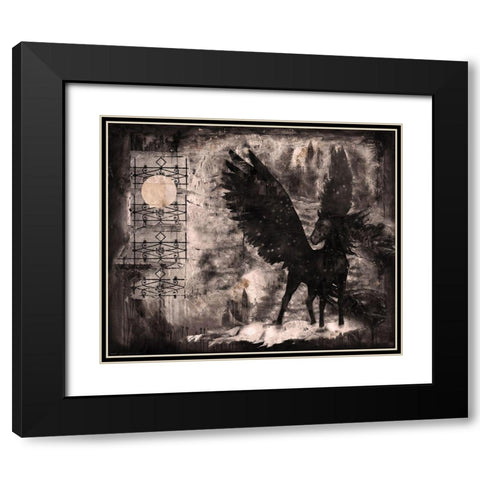 Black Pegasus Sepia Black Modern Wood Framed Art Print with Double Matting by Wiley, Marta