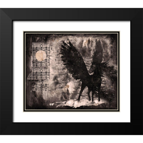 Black Pegasus Sepia Black Modern Wood Framed Art Print with Double Matting by Wiley, Marta