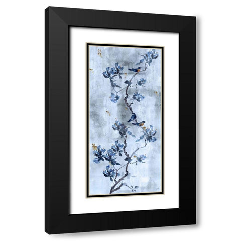 Song Bird Blue Black Modern Wood Framed Art Print with Double Matting by Wiley, Marta