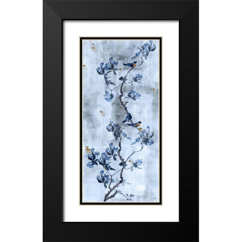 Song Bird Blue Black Modern Wood Framed Art Print with Double Matting by Wiley, Marta