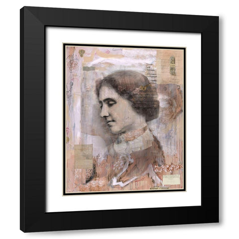Helen Keller Collage Black Modern Wood Framed Art Print with Double Matting by Wiley, Marta