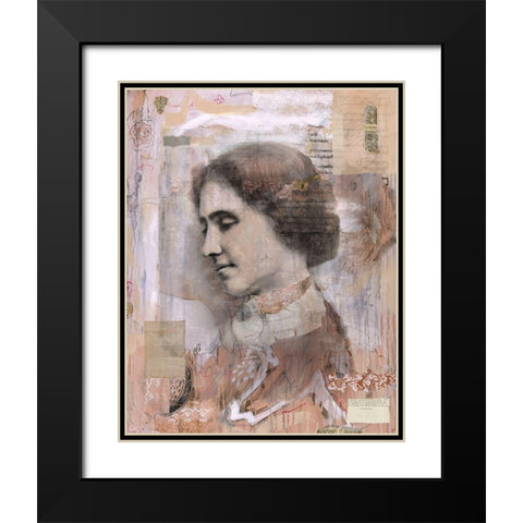 Helen Keller Collage Black Modern Wood Framed Art Print with Double Matting by Wiley, Marta
