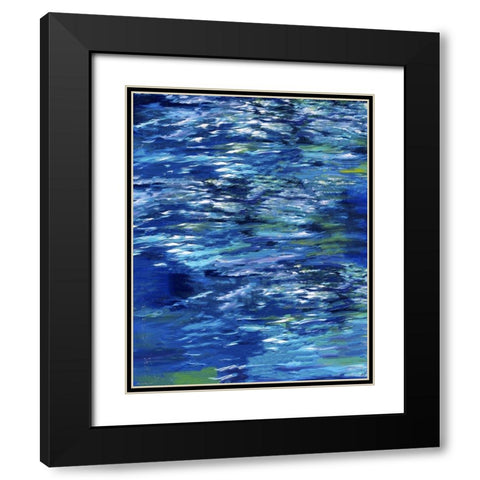 Blue River Study V Black Modern Wood Framed Art Print with Double Matting by Wiley, Marta