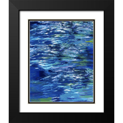 Blue River Study V Black Modern Wood Framed Art Print with Double Matting by Wiley, Marta