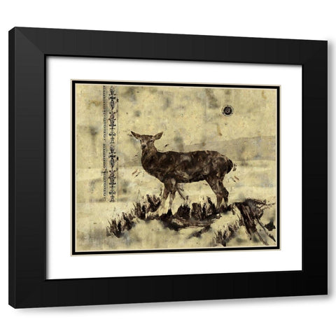Deer-Original Black Modern Wood Framed Art Print with Double Matting by Wiley, Marta