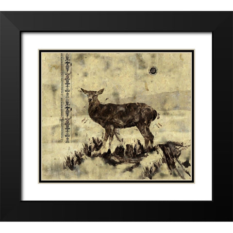 Deer-Original Black Modern Wood Framed Art Print with Double Matting by Wiley, Marta