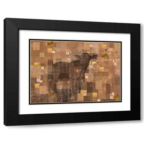 VEGAN- Sepia Black Modern Wood Framed Art Print with Double Matting by Wiley, Marta