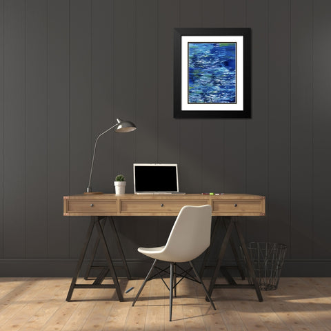 River II Study Blue Black Modern Wood Framed Art Print with Double Matting by Wiley, Marta