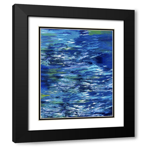 River II Study Blue Black Modern Wood Framed Art Print with Double Matting by Wiley, Marta