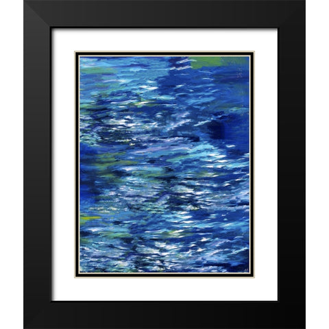 River II Study Blue Black Modern Wood Framed Art Print with Double Matting by Wiley, Marta