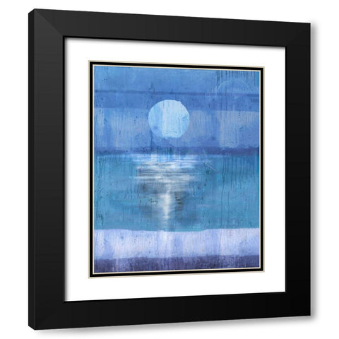 Abstract Moon Black Modern Wood Framed Art Print with Double Matting by Wiley, Marta