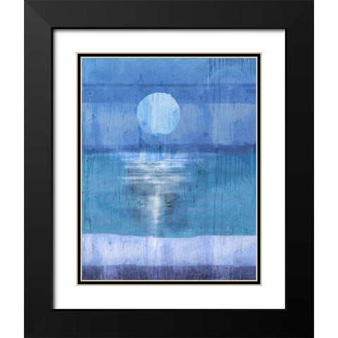 Abstract Moon Black Modern Wood Framed Art Print with Double Matting by Wiley, Marta