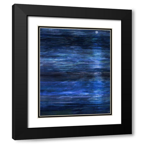 Night Blue Ocean Black Modern Wood Framed Art Print with Double Matting by Wiley, Marta