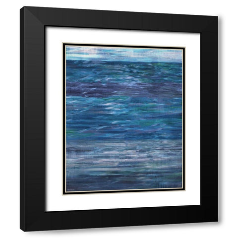Blue Day Ocean II Black Modern Wood Framed Art Print with Double Matting by Wiley, Marta
