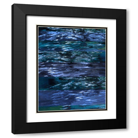 Blue River Study III Black Modern Wood Framed Art Print with Double Matting by Wiley, Marta