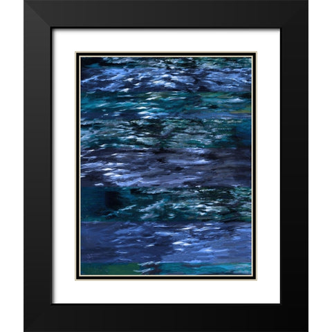 Blue River Study III Black Modern Wood Framed Art Print with Double Matting by Wiley, Marta