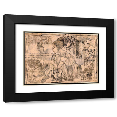 Daydream II Black Modern Wood Framed Art Print with Double Matting by Wiley, Marta