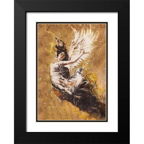 Falling Angel V Black Modern Wood Framed Art Print with Double Matting by Wiley, Marta