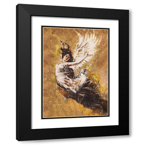 Falling Angel VI Black Modern Wood Framed Art Print with Double Matting by Wiley, Marta