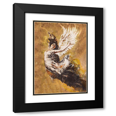 Falling Angel III Black Modern Wood Framed Art Print with Double Matting by Wiley, Marta