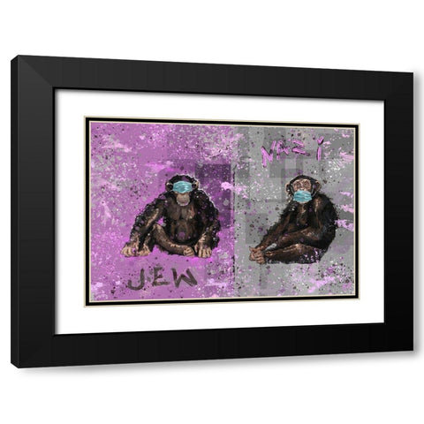 Monkey Mind II Black Modern Wood Framed Art Print with Double Matting by Wiley, Marta