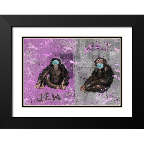 Monkey Mind II Black Modern Wood Framed Art Print with Double Matting by Wiley, Marta