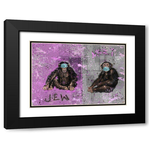 Monkey Mind I Black Modern Wood Framed Art Print with Double Matting by Wiley, Marta