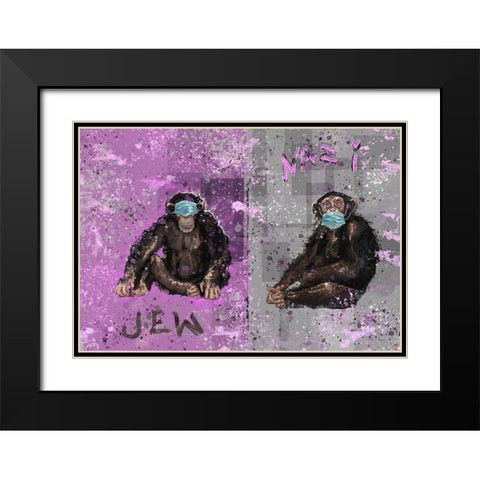 Monkey Mind I Black Modern Wood Framed Art Print with Double Matting by Wiley, Marta
