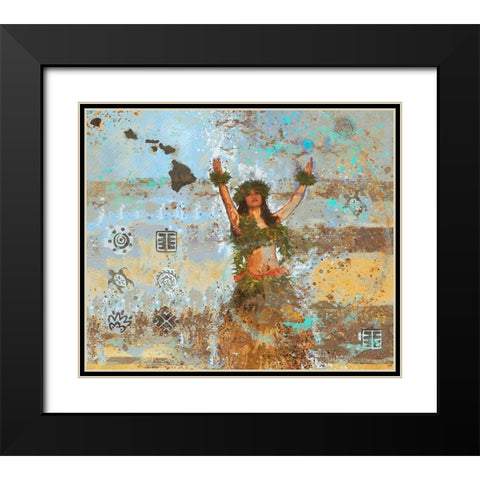 Blue Sun Salutation Black Modern Wood Framed Art Print with Double Matting by Wiley, Marta