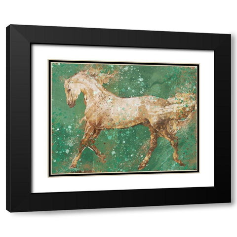 Fibonacci Green Horse Black Modern Wood Framed Art Print with Double Matting by Wiley, Marta