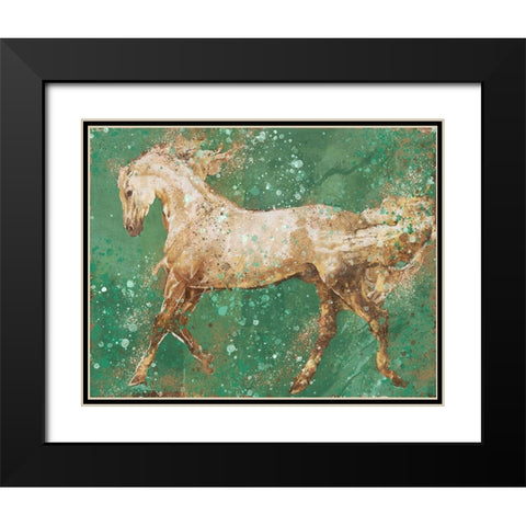 Fibonacci Green Horse Black Modern Wood Framed Art Print with Double Matting by Wiley, Marta