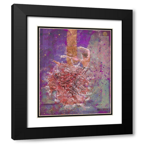 Temple dancer purple pink Black Modern Wood Framed Art Print with Double Matting by Wiley, Marta