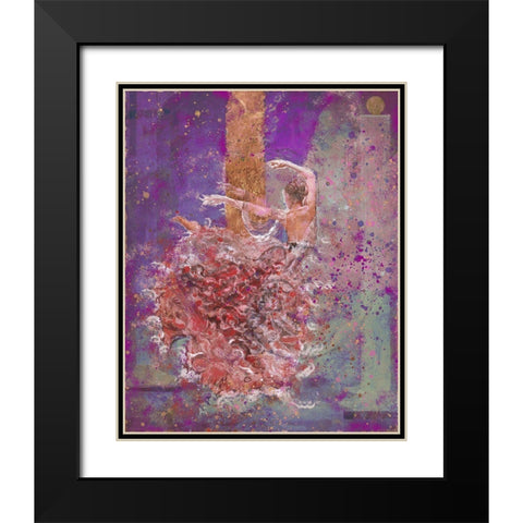 Temple dancer purple pink Black Modern Wood Framed Art Print with Double Matting by Wiley, Marta