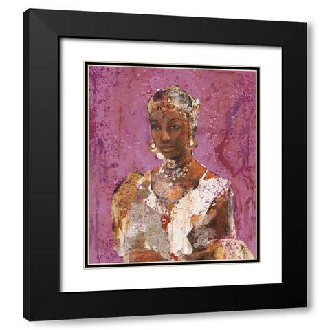Tranquility Pink Black Modern Wood Framed Art Print with Double Matting by Wiley, Marta