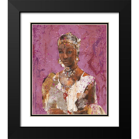 Tranquility Pink Black Modern Wood Framed Art Print with Double Matting by Wiley, Marta