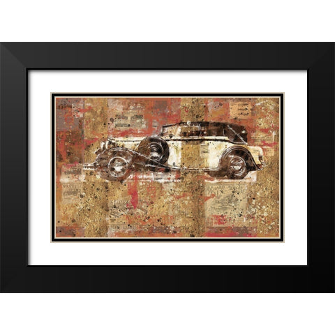 Vintage White Car Black Modern Wood Framed Art Print with Double Matting by Wiley, Marta