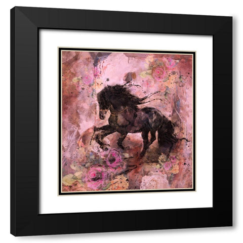 Gallop Pink Black Modern Wood Framed Art Print with Double Matting by Wiley, Marta