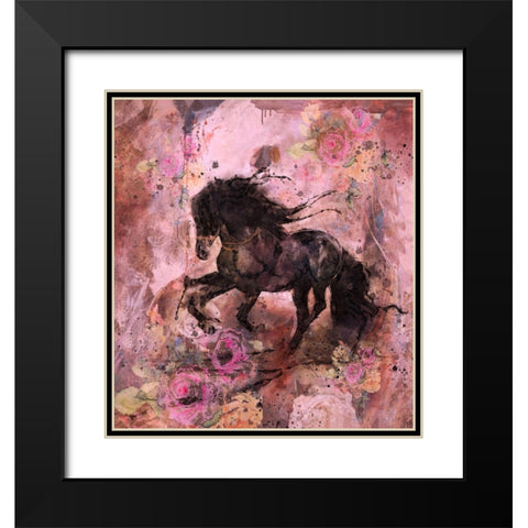 Gallop Pink Black Modern Wood Framed Art Print with Double Matting by Wiley, Marta