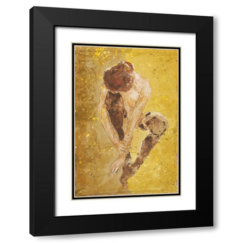 Yellow Golden Repose Black Modern Wood Framed Art Print with Double Matting by Wiley, Marta