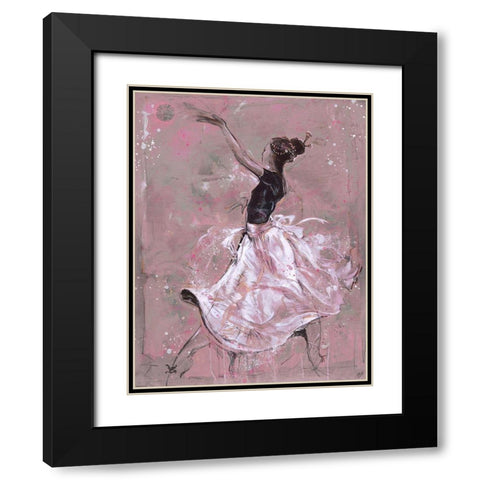 Living The Dream- Pink Black Modern Wood Framed Art Print with Double Matting by Wiley, Marta