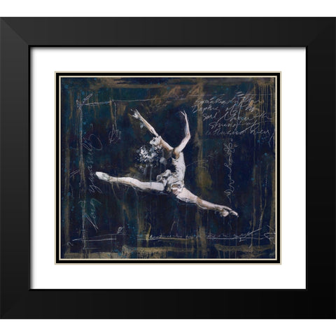 Ballet V Black Modern Wood Framed Art Print with Double Matting by Wiley, Marta