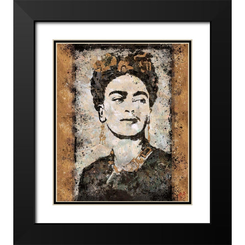 Frida Kahlo Black Modern Wood Framed Art Print with Double Matting by Wiley, Marta