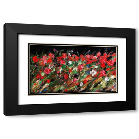 Red Rose Floral Black Modern Wood Framed Art Print with Double Matting by Wiley, Marta
