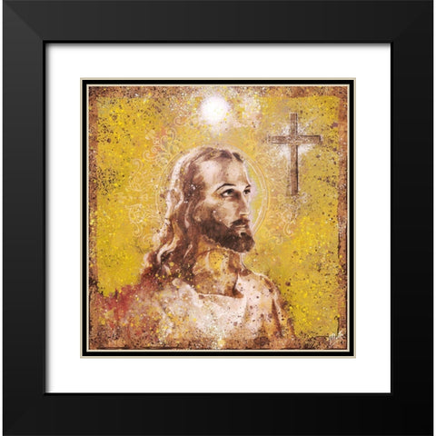 Jesus Rock Star Yellow Black Modern Wood Framed Art Print with Double Matting by Wiley, Marta