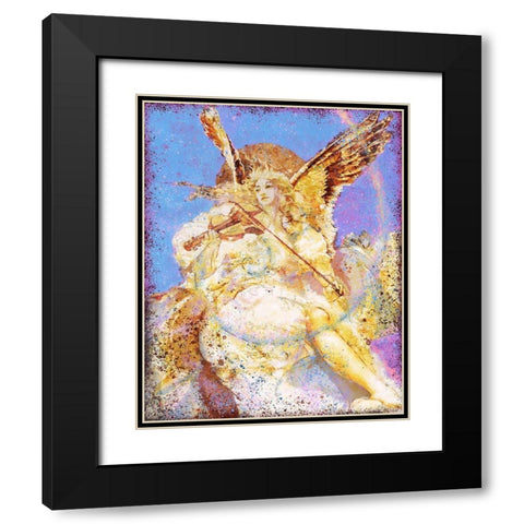 Fibonacci Angel Blue Black Modern Wood Framed Art Print with Double Matting by Wiley, Marta